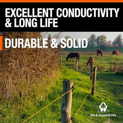 Electric Fence Polywire 1/8” with 9 Stainless Steel Strands - High Visible Wire Fencing for Horse, Cattle, Livestock - Portable Fencing with UV and Rust Resistance - 1640ft