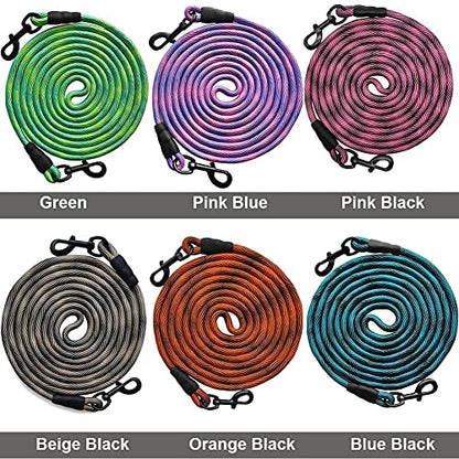 30FT Dog Tie-Out Rope + Bungee Dog Leash Extension