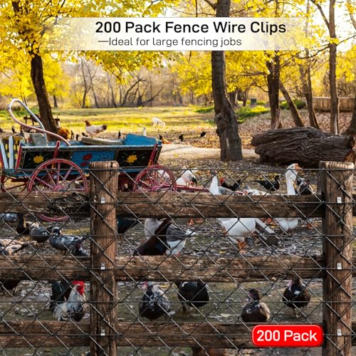 Fence Mounting Clamps Set – 200 Pcs Stainless Steel Fence Clamps with Screws – Fencing Clips Fits 12-16 Gauge Wire, Wood Post Mounting - style: LS6