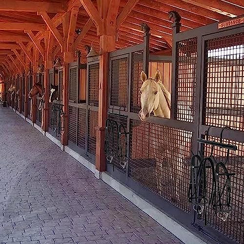 2Pcs Tack Rack with Swivel Hooks,6 Hook Portable Bridle Hooks Tack Hangers for Stable Horse Tack Room Barn and Fence(Black)