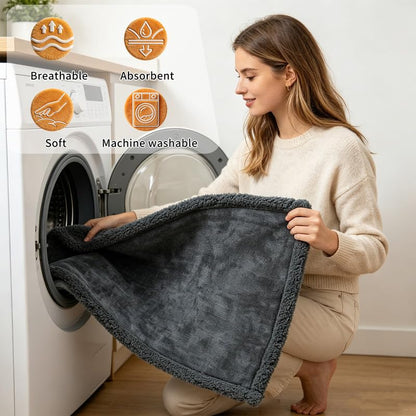 Waterproof Dog Blanket Reversible Pet Bed Cover Puppy Blankets Leakproof Sofa Couch Cover Cat Pet Blanket for Warm Fluffy Washable Grey Mat-M - color: Grey, size: M-100*145cm(40*57in)