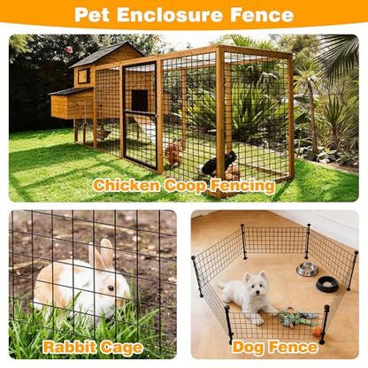 Black PVC Coated Welded Wire Fencing, 36in High x 100ft Long, 2 inch x 2 inch 16GA 2/3/4/5/6 Ft Tall Welded Wire Fence Rolls, Black Metal Garden Fence Wire Roll Garden Fencing for Yard - color: Black, size: 2"x2" 16GA 36" x 100'