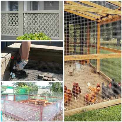Hardware Cloth 8'' x 10' 1/2 in Galvanized Wire Mesh Roll (19 GA) Chicken Wire Fence Roll for Chicken Pen/coop Fences, Screen mesh, Rabbit/Snake Fences, Poultry enclosures, Handicraft Making, etc. - size: 8In x 10Ft
