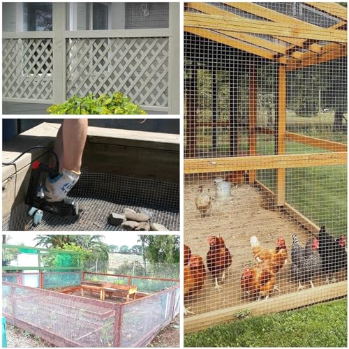 Hardware Cloth 4'' x 20' 1/2 in Galvanized Wire Mesh Roll (19 GA) Chicken Wire Fence Roll for Chicken Pen/coop Fences, Screen mesh, Rabbit/Snake Fences, Poultry enclosures, Handicraft Making, etc. - size: 4In x 20Ft
