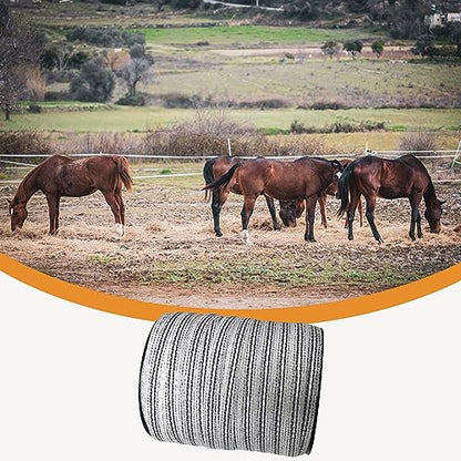 Reflective Electric Fence Poly Tape 3/5" 656ft 4 SS Wires Horse
