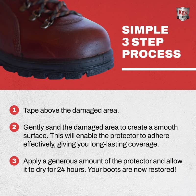 Kg's Boot Guard Brush On Toe Protection – Brush On Liquid for Tough, Long-Lasting Safety Protection on Boots - color: Brown, style: 4.5 Ounces