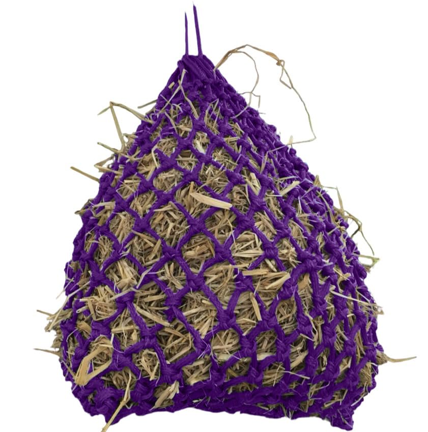 Majestic Ally 2”x2” Holes Highly Durable Very Sturdy 36" Hay Net with for Horses, Goat etc. - color: Purple