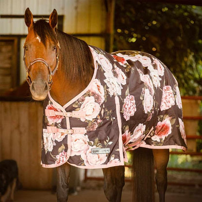 Jeffers Expression 1200 Denier Standard Neck Turnout Blanket, Rose Garden, 78" - Waterproof, Breathable Horse Blanket with 240 gram of Polyfill, Ideal Protection for Winter, Medium Weight