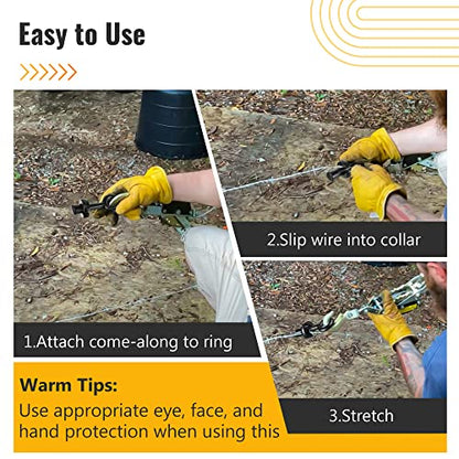 Dreyoo Barbed Wire Pullers, Replacement for S16111000 Wire Gripper for Barb Wire, Fence Stretcher Tool, Effortlessly Tighten and Repair Barb and Fence Wire, Steel Metal, 5 x 2 x 2 Inch, Black