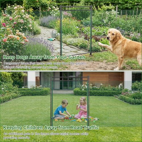 DoCred Non Electric Fence Gate, 31.5" W x 45.7" H Poultry Fence Mesh Door - size: 31.5" W x 45.7" H