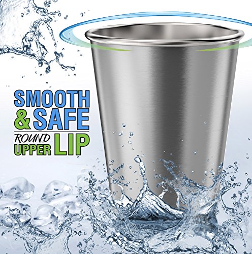 CHILLOUT LIFE Stainless Steel Kids Cups 8 oz - Stainless Steel Small Children Cups for Home & Outdoor Activities, BPA Free Unbreakable Premium Stackable Metal Drinking Glasses (4-Pack)