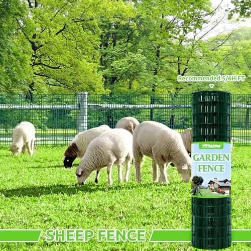 Green PVC Coated Welded Wire Fencing,2"x3" 16 Gauge,72inch H x 50ft L Garden Wire Fence Roll,2/3/4/5/6ft Tall x 50/100 ft Long Hardware Cloth Metal Mesh for Yard,Farm,Chicken,Dog,Vegetable Protection - color: Green, size: 2"x3" 72inx50ft