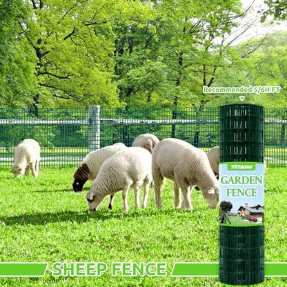 Green PVC Coated Welded Wire Fencing,2"x3" 16 Gauge,48inch H x 100ft L Garden Wire Fence Roll,2/3/4/5/6ft Tall x 50/100 ft Long Hardware Cloth Metal Mesh for Yard,Farm,Chicken,Dog,Vegetable Protection - color: Green, size: 2"x3" 48inx100ft