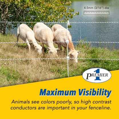 Premier 1 IntelliRope® PE 4.5 Electric Fence Rope – 4.5mm, 1320 ft