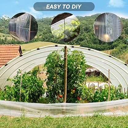 Greenhouse Plastic Sheeting 24' x 100' 6 Mil, Clear UV Resistant Heavy Duty Polyethylene Film, Thick Greenhouse Cover for Garden, Farm, Agriculture - size: 24x100 FT