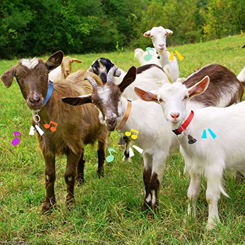 12 Sets Goat Collars with Bells Horse Sheep Grazing Cow Bells Adjustable Nylon Dog Bell Collar with Quick Release Buckle Anti Lost Pet with Copper Bell for Small Farm Animal Sheep Accessories