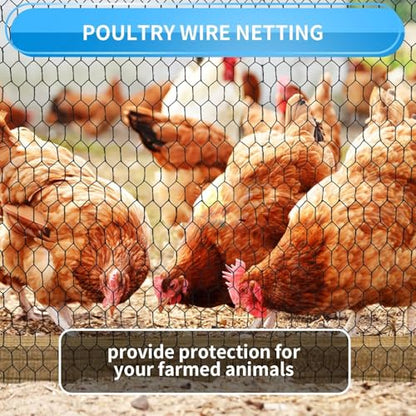 1/2 Inch Black Wire Mesh Roll - 48'' x 100' Chicken Wire Fence, 20 Gauge Hardware Cloth Poultry Netting for Garden/Animal Barrier/Rabbit/Floral/Chicken Coop/DIY Projects - size: 20 Gauge-1/2 Inch-48'' x100'