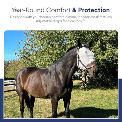 Warmblood Fly Mask Without Ears, UV Protection, Oversize