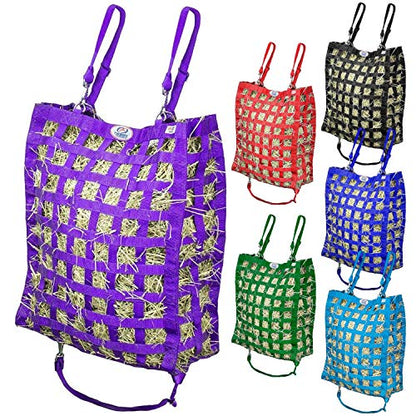 Derby Originals Superior Slow Feeder Horse Hay Bag with Super Tough Bottom and 1 Year Warranty - color: Purple