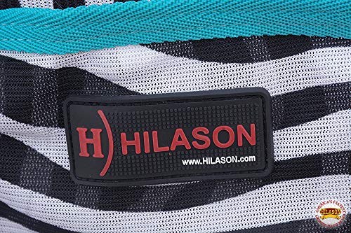 HILASON Horse Fly Sheet Breathable Mesh UV Protection Mosquito Bug Summer - color: Zebra with turquoise piping, size: 84 In