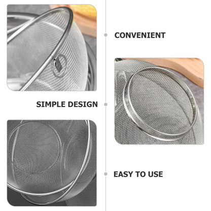 ULTECHNOVO Fine Mesh Strainer Colander Stainless Steel Kitchen Strainer for Soybean Milk Frying Oil Fruits and Vegetables 7.87 inch Mesh Basket - size: 20x20x8.3cm