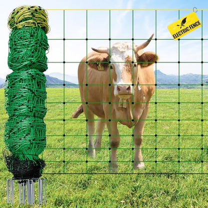 Electric Fence Netting, 49.6" H x 164'L Portable Livestock Nets for Cattle