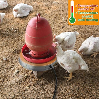 Poultry Chicken Water Heater: Chicken Water Heater Base for Winter, for Plastic/Metal Poultry Watere 11inch, Heated Waterer for Chickens 125W 2 Pack - size: 11 inch (2-Pack)