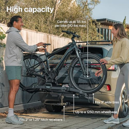 Thule Outpace 2 Bike Hitch Rack, 2" & 1.25" Hitch, 110lb Capacity - size: 2 bike