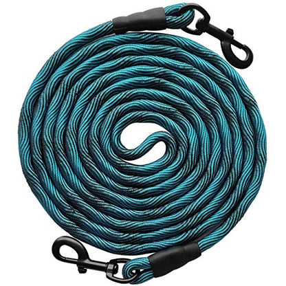 BTINESFUL Dog Tie Out Long Tether 8/12/20/30/50/75ft Rope Dog Lead for Yard - color: Blue Black, size: 50 Foot