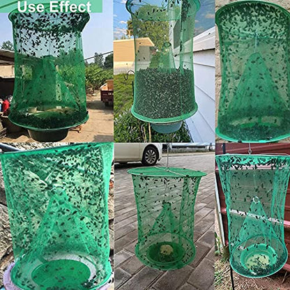 8 Pack Ranch Fly Trap, Hanging Fly Catcher, The Most Effective Trap Ever Made with Pots, Cage Catcher for Indoor and Outdoor, Family Farms, Park, Restaurants