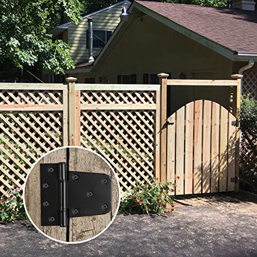 HOME MASTER HARDWARE 3-1/2" Heavy Duty Gate Hinges, 4 Pack T Hinge, Black - color: 4 Pack - Black