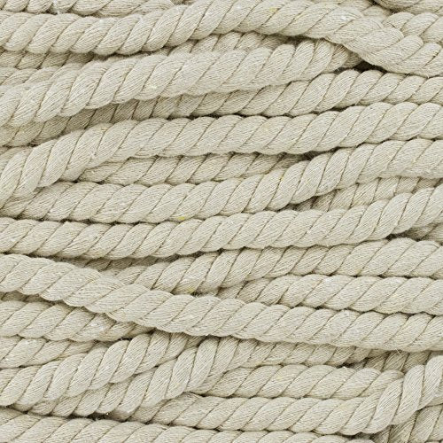 Super Soft 3 Strand Twisted Cotton Rope (Camel, 1/2 Inch x 10 Feet) - color: Camel, size: 10 Feet X 1/2 Inch