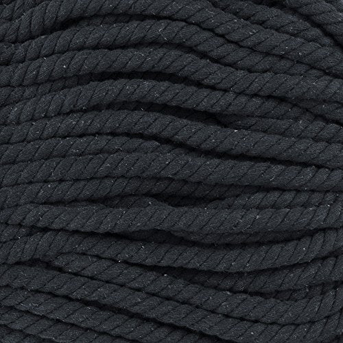 Super Soft 3 Strand Twisted Cotton Rope (Black, 1/2 Inch x 10 Feet) - color: Black, size: 10 Feet X 1/2 Inch