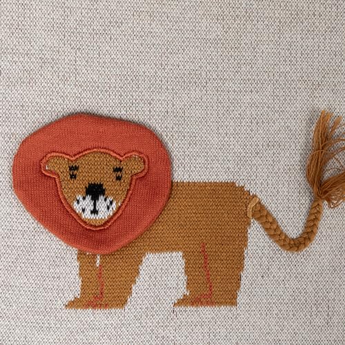 Creative Co-Op Cotton Knit Baby Blanket with Lions, 40" L x 32" W - color: Tigers, size: 40" L x 32" W