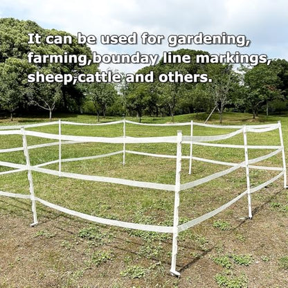 50-Pack 48"" Step-in Posts with Clips Reinforced Poly with Galvanized Spike Electric Fence Wire & Tape Compatible for Garden, Farm, Livestock, Cattle, Sheep Fence Material Not Included
