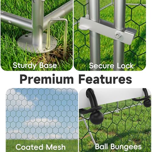 13.1x9.8 FT Large Metal Chicken Coop, Walk-in Poultry Run Pen | Waterproof Cover, Reinforced Metal Structure, Walk-in Chicken Run, Outdoor Poultry Cage for Ducks Hens Rabbits - size: 157.0"L x 118.0"W x 78.0"H