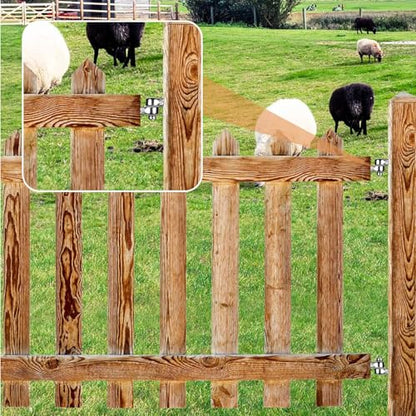 4 Pcs Stainless Steel Gate Hinges for Farm Wooden Fences, 4-1/2'' One Piece Molding M16 Screw Eye Hook Hinge Bolts with Hole Dia 5/8 Adjustable Gate Sag (4.33 x 1.97 Inches)