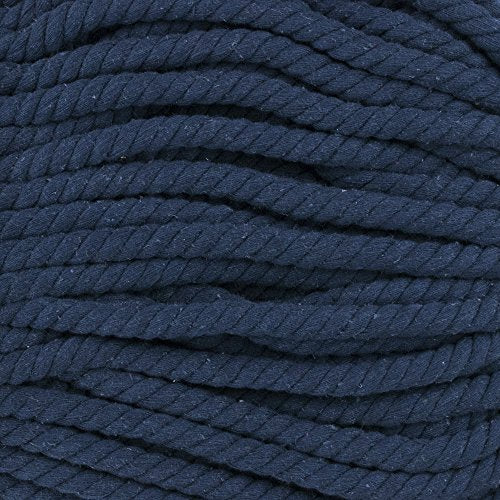 Super Soft 3 Strand Twisted Cotton Rope (Navy, 1/2 Inch x 10 Feet) - color: Navy, size: 10 Feet X 1/2 Inch