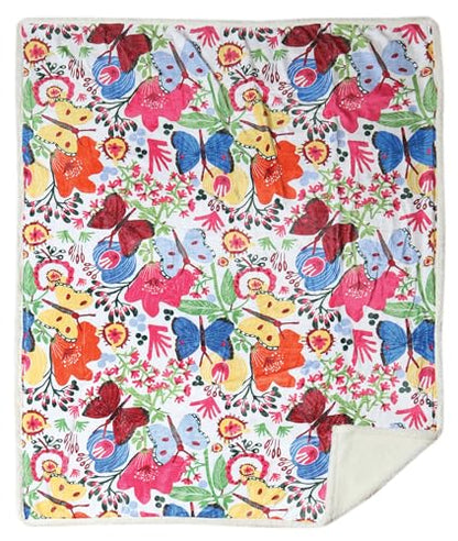 Carstens, Inc. Ultra Premium Super Soft Plush Sherpa Fleece Oversized Throw Blanket 54" x 68", Butterfly - color: Butterfly
