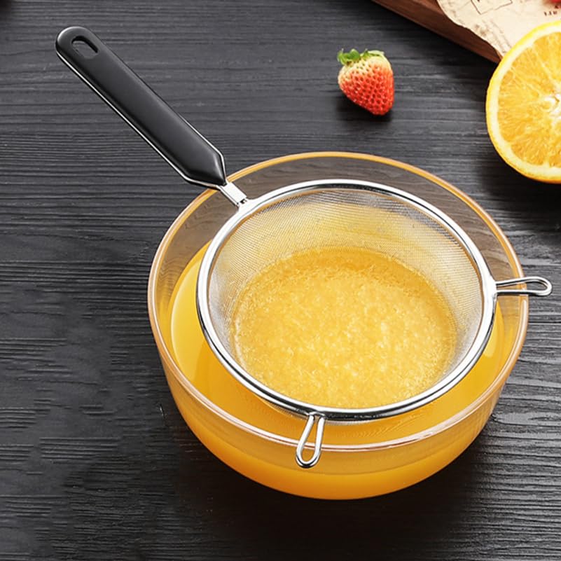 COLLBATH 40 Mesh Fine Mesh Strainer with Handle 304 Stainless Steel Food Strainer for Oil Rice Tea Soy Milk Residue Easy-Clean Kitchen Tool 13.38 X 7.87 X 1.57 in 1 piece