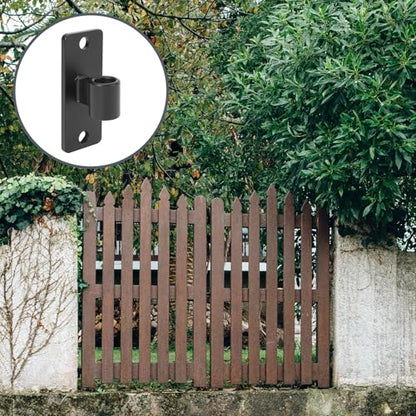 Gate Hinges, 2 Pack Steel Wall Mount Gate Hinge Fit 5/8'' Pin Fence Post Hinge, Heavy Duty Gate Hinges for Wooden or Concrete Farm Gate and Fence Gate(Screws Included) - color: Black-2 Packs