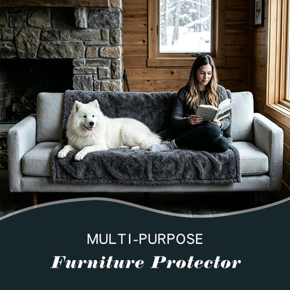 Waterproof Dog Blanket Reversible Pet Bed Cover Puppy Blankets Leakproof Sofa Couch Cover Cat Pet Blanket for Warm Fluffy Washable Grey Mat-M - color: Grey, size: M-100*145cm(40*57in)