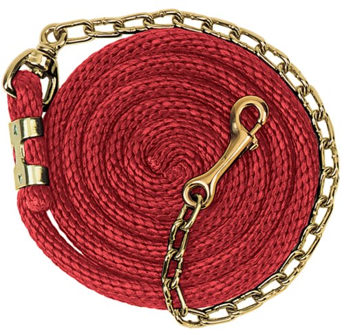 Weaver Leather Poly Lead Rope with Swivel Chain, Red, 8' 6"