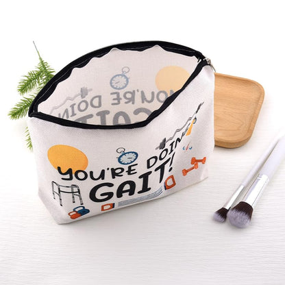 Funny Physical Therapy Gifts for Women Pt Occupational Therapist Graduation Gifts for Physical Therapist Students Assistant You're Doing Gait Make up Cosmetic Toiletry Bags Pouches - color: Doing Gait