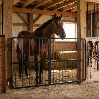 Heavy Duty Horse Stall Gates, Steel Stall Gates for Horse, 48 x 24 in Horses Stall Guard, Easy Install Two Way Door Stall Guard for Horses, Durable Livestock Gate for Barn, Farm