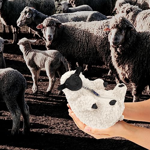 Cute Shaved Sheep Stuffed Animal, Kawaii Lamb Plushie Toy for Teen Kid Girl - color: Blackwhite