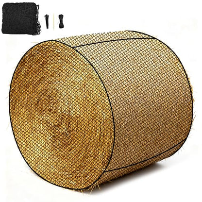 5×5 FT Round Bale Hay Net Slow Feeder for Horses, 1.7" Hole Feeder Net - style: 5*5Ft(Black)