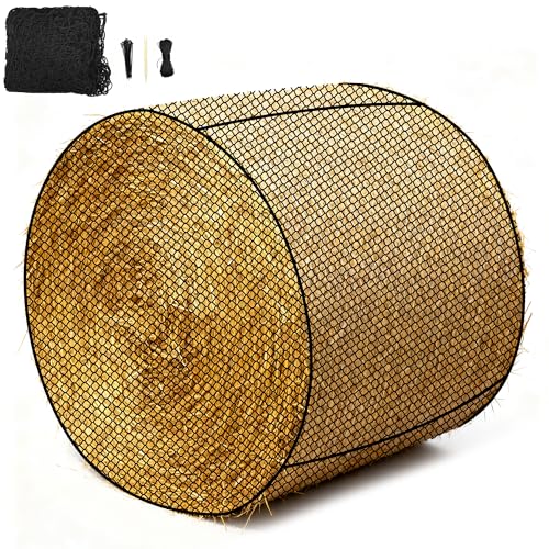 5×5 FT Round Bale Hay Net Slow Feeder for Horses, 1.7" Hole Feeder Net - style: 5*5Ft(Black)