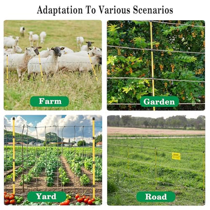 46 Inches Fiberglass Step in Electric Fence Posts,Temporary Fence Stakes for Cows,Sheep and Animals Fence,Snow Fence, Garden Protection,Portable Fence Ideal for Electric Fencing-20 Posts - style: 46Inch-20 Pack