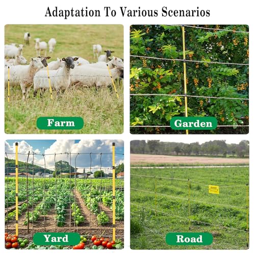 50 Pcs 46"Fiberglass Step in Electric Fence Posts,Portable Temporary Stakes - style: 46Inch-50 Pack
